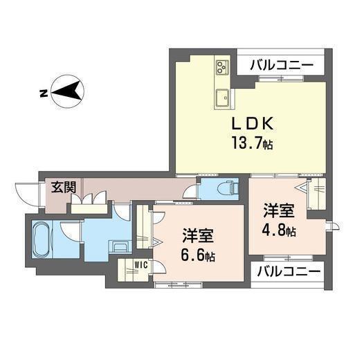 FORESTAR(2LDK/2階)の間取り写真