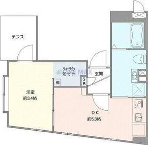 トゥールロワイヤルエルモア上北沢(1DK/1階)の間取り写真