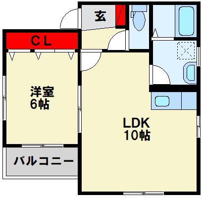 リバティヒルズ浅生II(1LDK/1階)の間取り写真