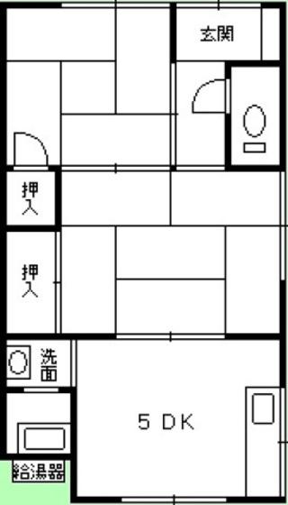 川内1丁目渡辺アパート(2DK/1階)の間取り写真