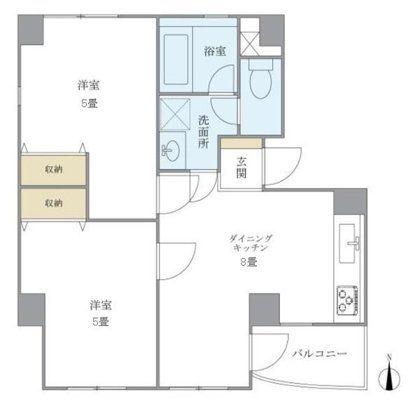 K-HOUSE MINOWA 301(2DK/3階)の間取り写真