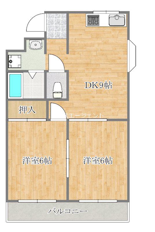 ファーストコーポラス6(2DK/1階)の間取り写真