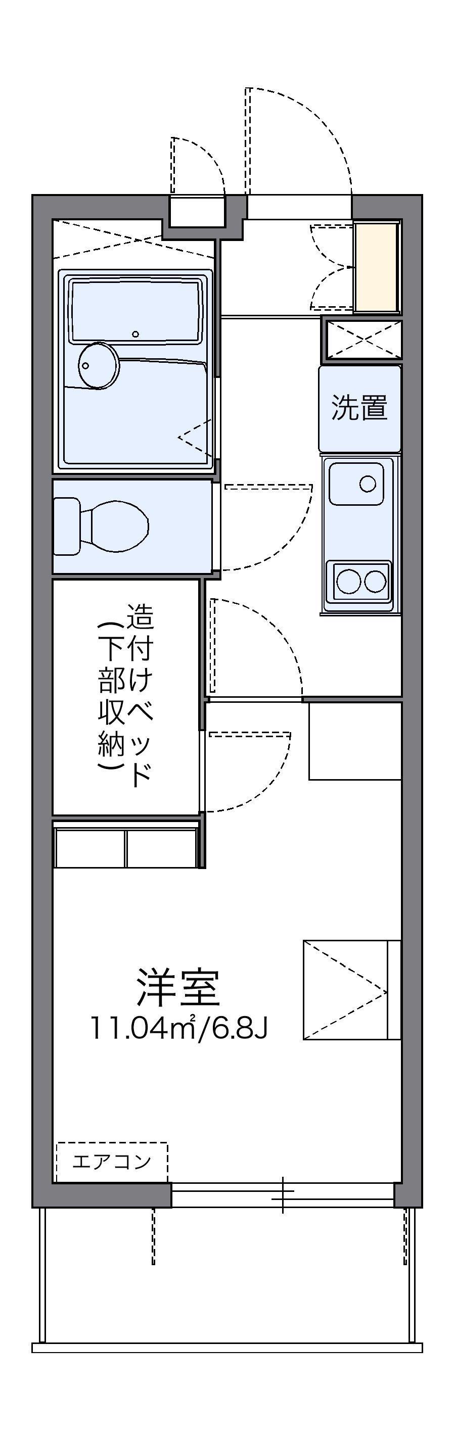 レオパレス長府駅(1K/1階)の間取り写真