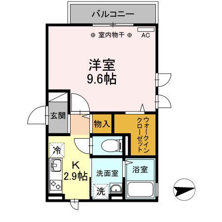 レトワール(1K/2階)の間取り写真