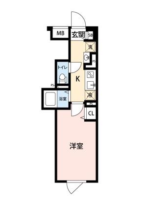 エルファーロ代々木上原II(1K/4階)の間取り写真