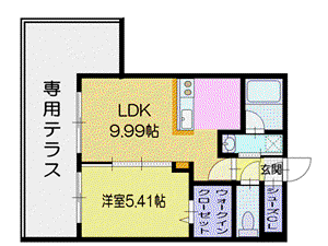 ラシュエットαIII(1LDK/1階)の間取り写真
