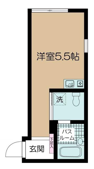 QUPS NAKAMEGURO -キュピス中目黒(ワンルーム/1階)の間取り写真