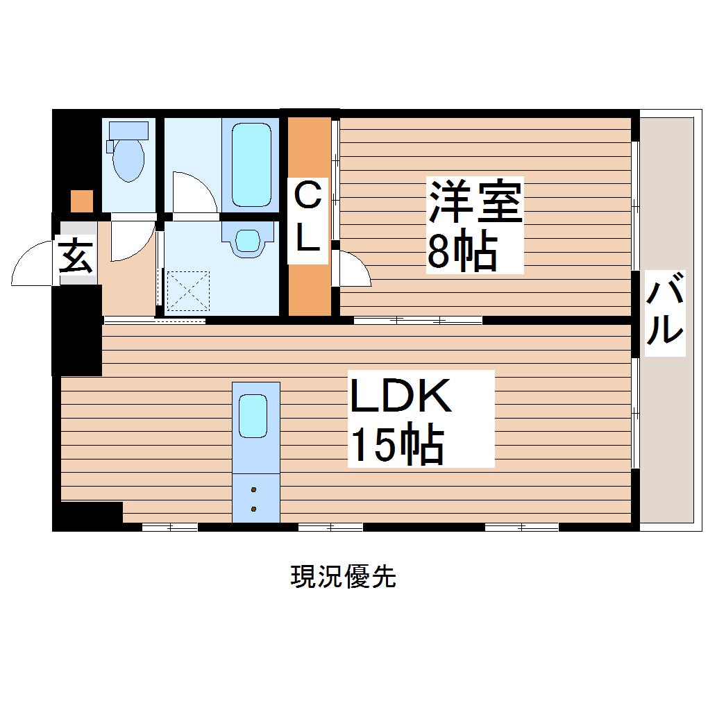 第二丸昌興業ビル(1LDK/10階)の間取り写真