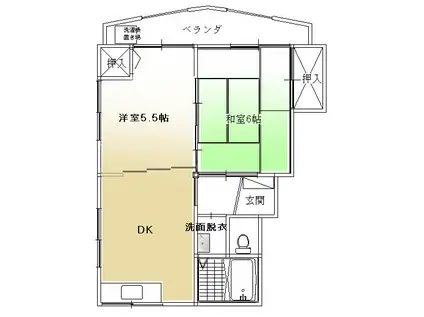 MEZON DE クボタ(2DK/1階)の間取り写真