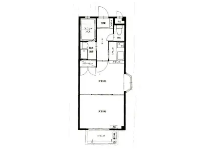 ソレアード西沢(2K/1階)の間取り写真