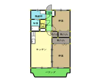 アルカディア高須(2LDK/2階)の間取り写真