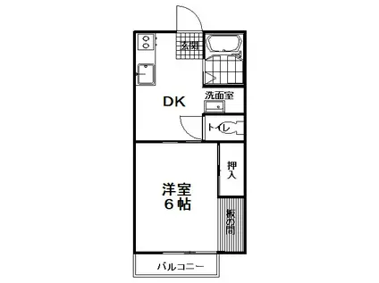 吉田ハイツ(1DK/2階)の間取り写真