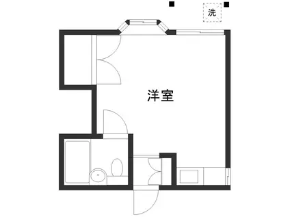 ハイム芳美(ワンルーム/1階)の間取り写真