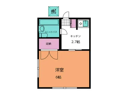 ル・ドルトアオーツカ(1K/1階)の間取り写真