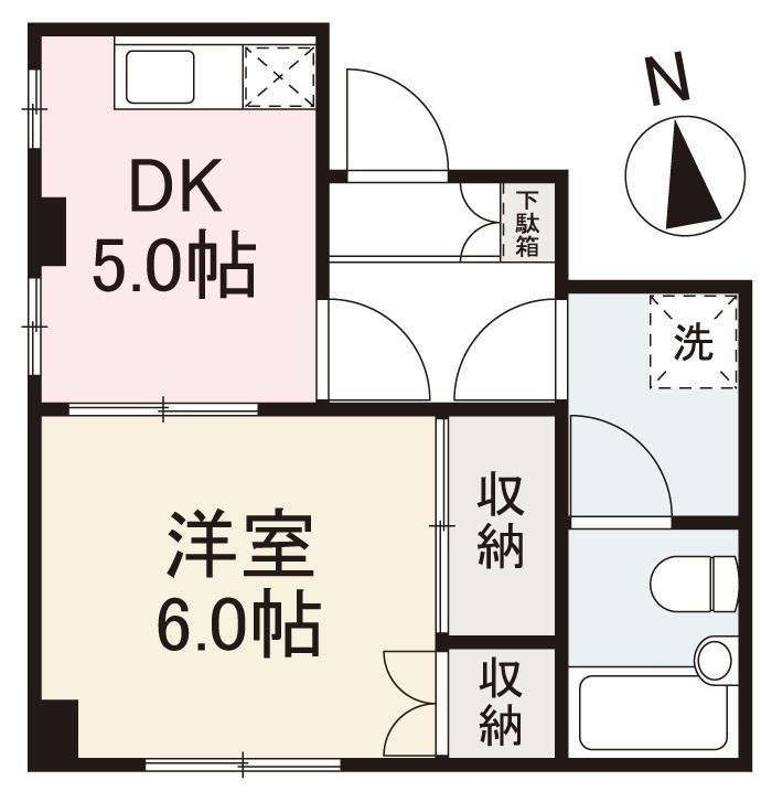 ハイツ松並(1DK/3階)の間取り写真