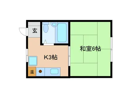 HAMANOYA(1K/2階)の間取り写真