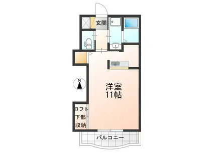 エイペクスアライ(ワンルーム/1階)の間取り写真