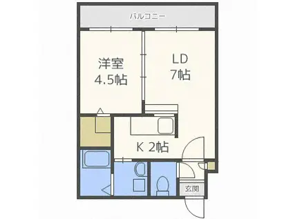 サンコート本郷通(1LDK/4階)の間取り写真