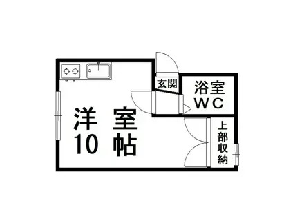 パークサイドA(ワンルーム/2階)の間取り写真