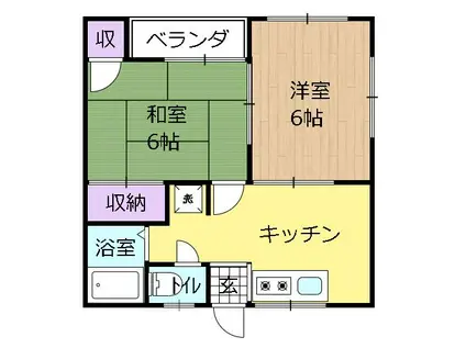 レジデンス12(2K/1階)の間取り写真