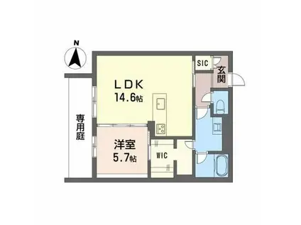 SHAMAISON 青山通(1LDK/1階)の間取り写真