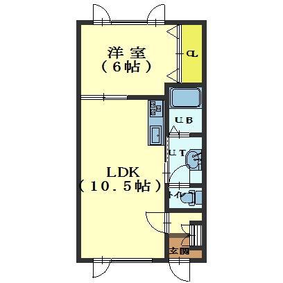 プラザ2000(1LDK/2階)の間取り写真