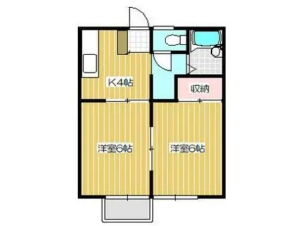 BAUHOUSE・NOBU(2K/2階)の間取り写真