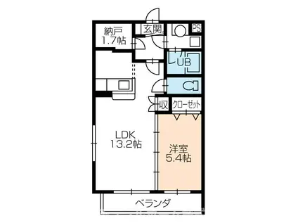 エスポワールII(1SLDK/1階)の間取り写真
