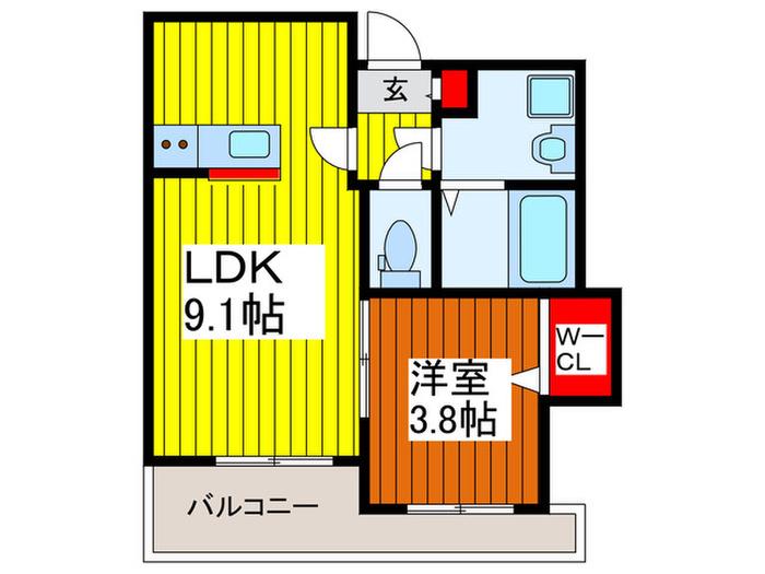 サンライト(1LDK/1階)の間取り写真