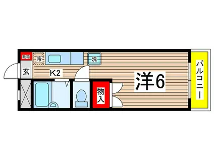 セゾンドゥー(1K/1階)の間取り写真