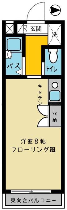 パークアゼリア(ワンルーム/1階)の間取り写真