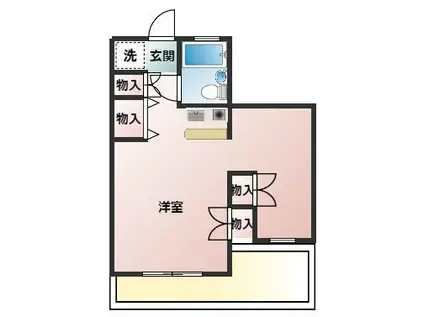 グラン・ドゥムール(1K/1階)の間取り写真