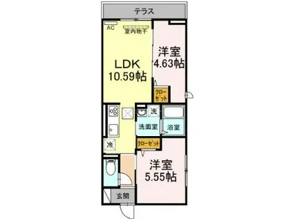 セジュール西台4(2LDK/1階)の間取り写真