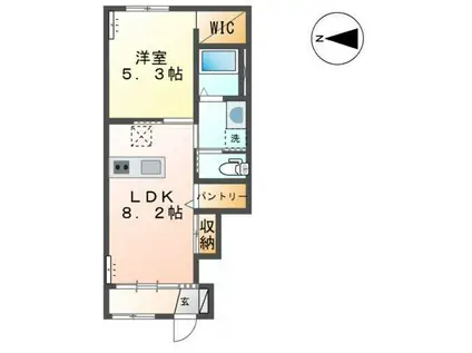 アヴァンス(1LDK/1階)の間取り写真