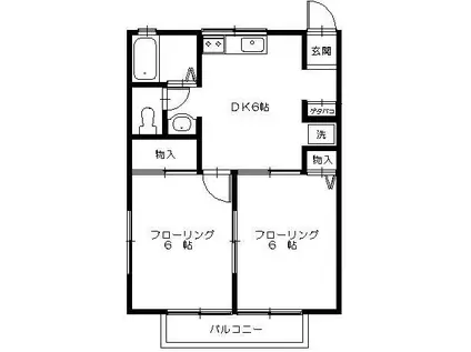 ハイム貴龍(2DK/1階)の間取り写真