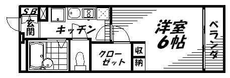 レオパレス一水(1K/2階)の間取り写真