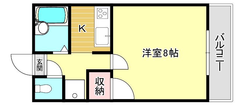コスモ郡元(1K/7階)の間取り写真