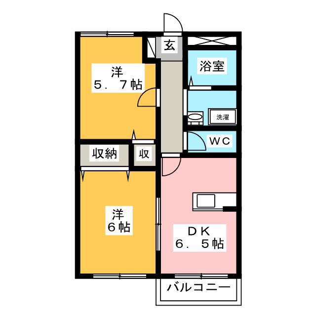 ヴィラメゾンイトウ(2DK/1階)の間取り写真