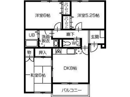 エクセレントハイツコスモI(3DK/1階)の間取り写真
