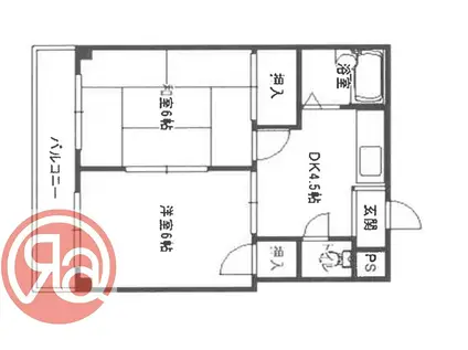 中善大正ハイツ(2DK/2階)の間取り写真