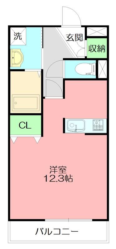 LUCE CLASSIMO(ワンルーム/1階)の間取り写真