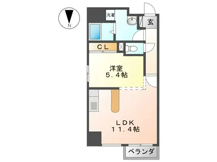 レジディア久屋大通II(1LDK/3階)の間取り写真