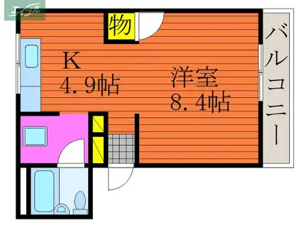 マルベリーハイツ(1K/3階)の間取り写真