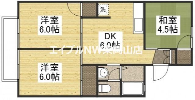 パレーシャル関(3DK/2階)の間取り写真