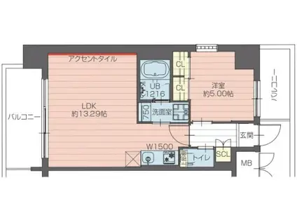 プレジオさくら夙川(1LDK/4階)の間取り写真