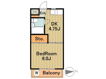 パレス珈房豆(1DK/1階)の間取り写真
