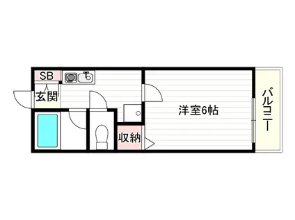 ハイツベイシャトル(1K/2階)の間取り写真