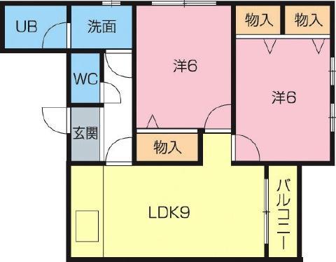 久嶋ハイム(2DK/2階)の間取り写真