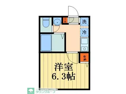 グランレーヴ戸田(1K/1階)の間取り写真