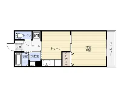 グランテージ平佐(1DK/1階)の間取り写真